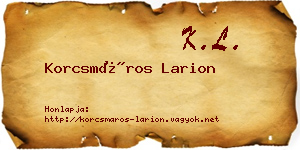 Korcsmáros Larion névjegykártya